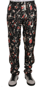 Dolce & Gabbana Red Musical Instrument Print Sleepwear Pants -   -  Dolce & Gabbana.